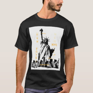Nyc New York Brooklyn Bridge Liberty Statue Mens T-Shirt