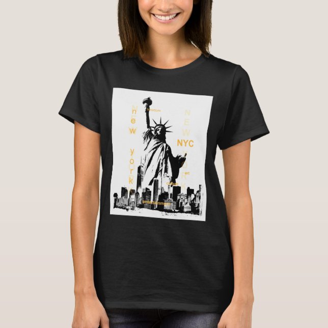 Nyc New York Brooklyn Bridge Liberty Statue Mens _ T-Shirt (Front)