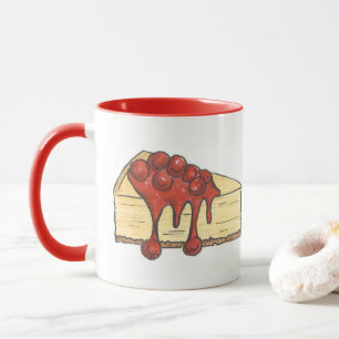 NYC New York Cherry Cheesecake Cake Slice Foodie Mug
