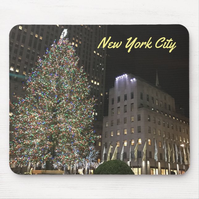 NYC New York Christmas Tree Rockefeller Centre Mouse Pad (Front)