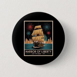 Nyc New York City 250th 4th Of July 2026 Ships Sai 6 Cm Round Badge