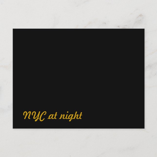 NYC New York City at night Postcard (Front)