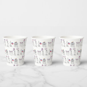 NYC New York City July 4th Patriotic Fireworks USA Paper Cups
