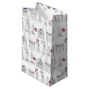 NYC New York City July 4th Patriotic Fireworks USA Small Gift Bag