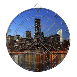 NYC New York City Manhattan Night Dartboard
