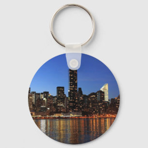NYC New York City Manhattan Night Key Ring