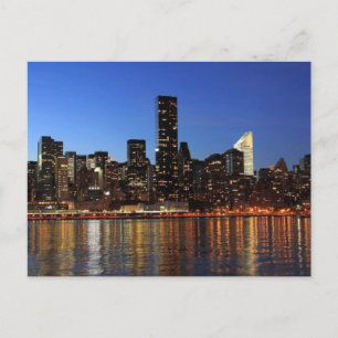 NYC New York City Manhattan Night Postcard