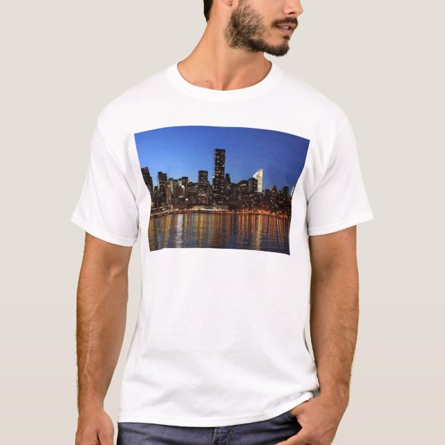 NYC New York City Manhattan Night T-Shirt (Front)