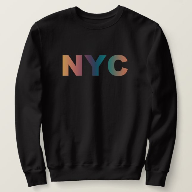 NYC _ New york city minimalist usa script state  Sweatshirt (Design Front)