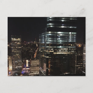 NYC New York City Night Skyline Photo Postcard