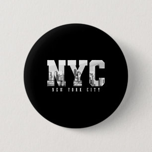 Nyc New York City Ny Skyline Usa America Vintage S 6 Cm Round Badge