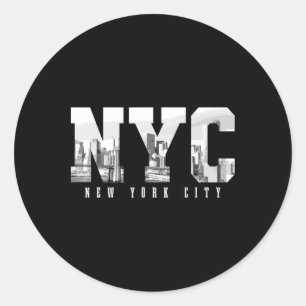 Nyc New York City Ny Skyline Usa America Vintage S Classic Round Sticker