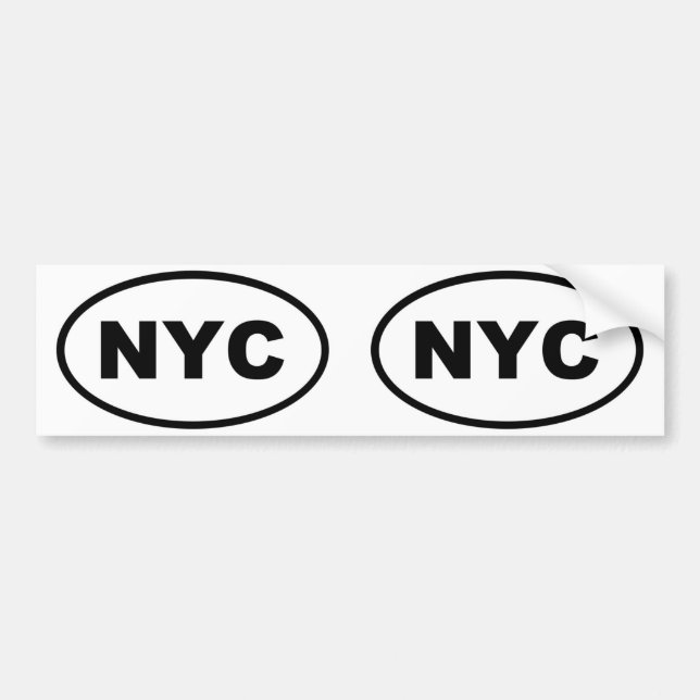 NYC New York City oval Bumper Sticker (Front)