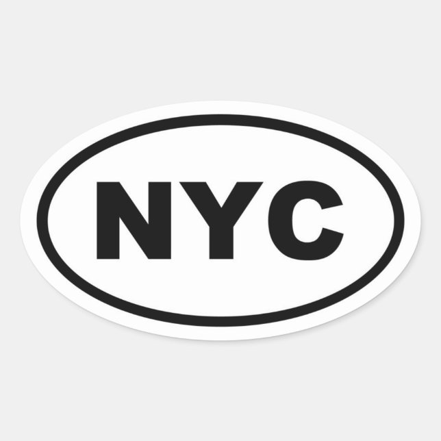 NYC New York City Oval Sticker (Front)