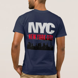 NYC New York City USA Retro Vintage Navy Blue T-Shirt