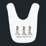 NYC New York Happy Hanukkah Chanukah Gelt Bib<br><div class="desc">Bib features an original marker illustration of a classic NYC landmark "dressed up" for the holidays!

Don't see what you're looking for? Need help with customisation? Contact this designer to have something created just for you.</div>