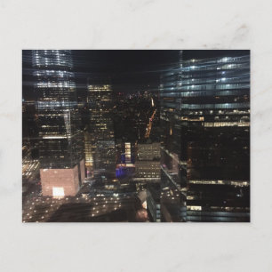 NYC New York Night Lower Manhattan Lights Postcard