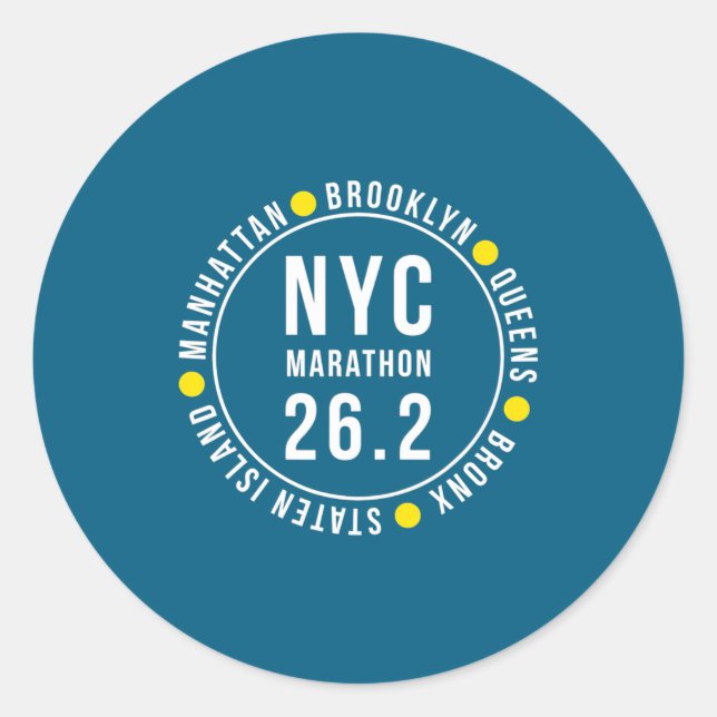 Nyc New York Souvenir Marathon Runner _1  Classic Round Sticker (Front)