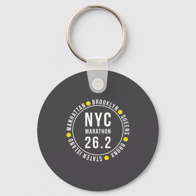 Nyc New York Souvenir Marathon Runner _2  Key Ring (Front)