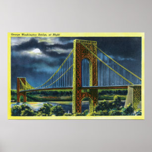 NYC, New YorkGeorge Washington Bridge at Night 2 Poster