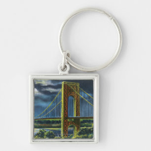 NYC, New YorkGeorge Washington Bridge at Night Key Ring