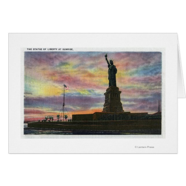 NYC, New YorkSunrise View of Statue of Liberty (Front Horizontal)