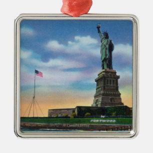 NYC, New YorkView of the Statue of Liberty Metal Ornament