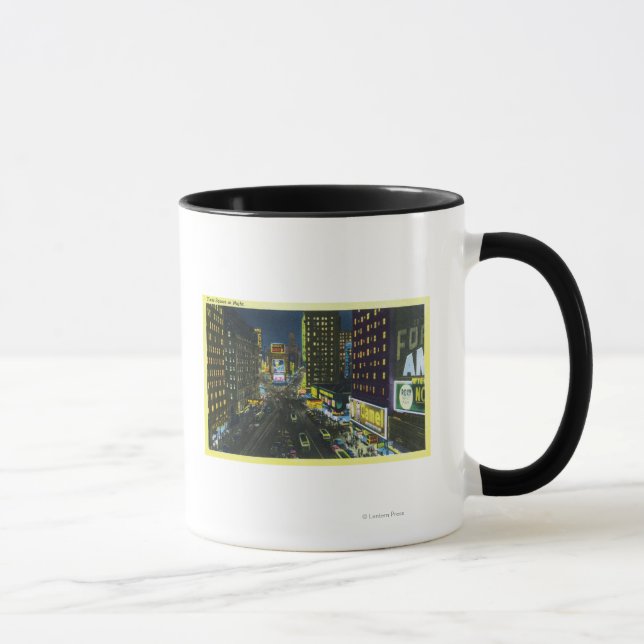 NYC, New YorkView of Times Square at Night # 1 Mug (Right)