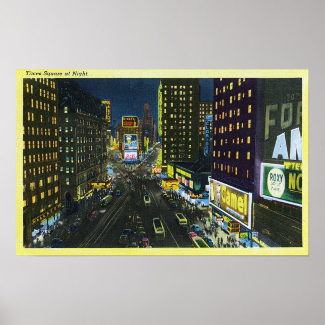 NYC, New YorkView of Times Square at Night # 1 Poster (Front)