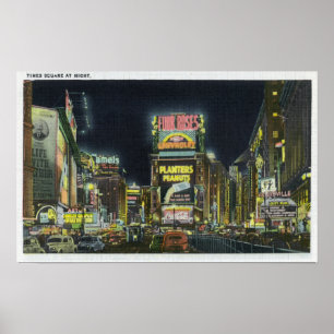 NYC, New YorkView of Times Square at Night # 2 Poster