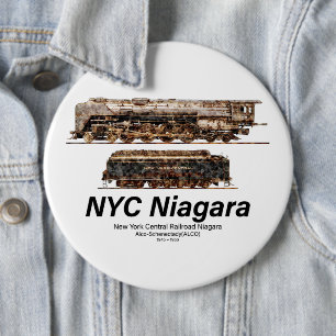 NYC Niagara – American Train Steam Locomotive 6 Cm Round Badge