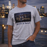 NYC night lights, romance, and skyline dreams T-Shirt<br><div class="desc">Capture the glow and energy of New York City after dark with this striking NYC Dreams skyline t-shirt featuring the illuminated Brooklyn Bridge and Manhattan skyline reflecting across the water. The deep evening tones and shimmering city lights create a dramatic and romantic view of the city that never sleeps. Personalized...</div>