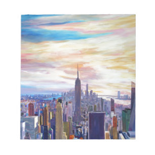 NYC Panorama with Chrysler and Empire State Notepad