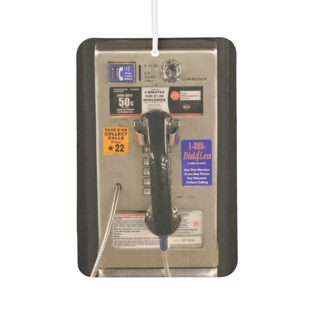NYC Public Telephone Payphone Car Air Freshener (Front)