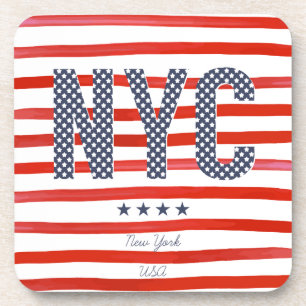 NYC   Red, White & Blue Design Coaster
