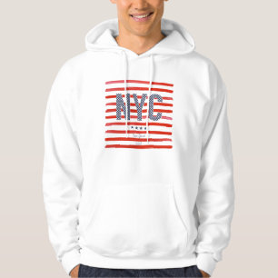 NYC Red, White & Blue Design Hoodie