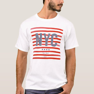 NYC   Red, White & Blue Design T-Shirt