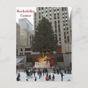 NYC Rockefeller Centre Skaters Christmas Postcard