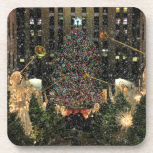 NYC Rockefeller Centre Xmas Tree Falling Snow Coaster