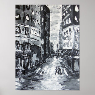nyc scenes 'fifth ave drizzle' poster