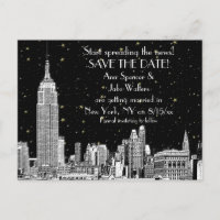 NYC Skyline 01 Etched DIY BG Starry Save the Date