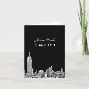 NYC Skyline 01 Etched Thank You Card