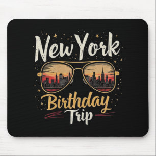 Nyc Skyline Birthday New York Trip Celebration Des Mouse Pad