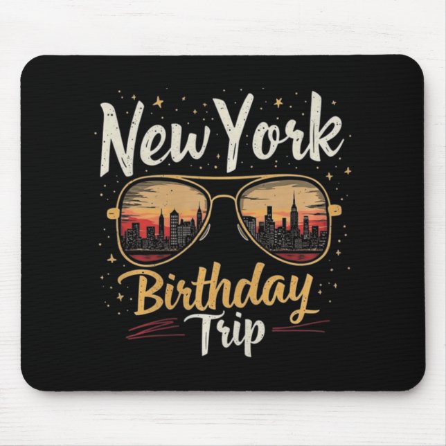 Nyc Skyline Birthday New York Trip Celebration Des Mouse Pad (Front)