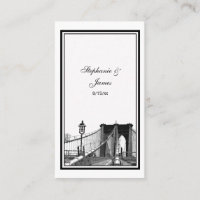 NYC Skyline Bklyn Bridge #2 Etched Escort Cards