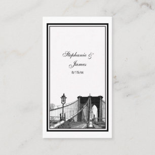 NYC Skyline Bklyn Bridge #2 Etched Escort Cards