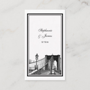 NYC Skyline Bklyn Bridge #2 Etched Place Cards
