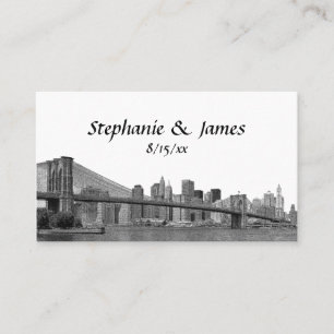 NYC Skyline Bklyn Bridge Etched Escort Cards