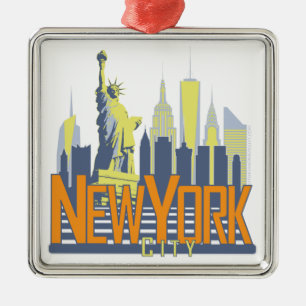 NYC Skyline Bold Metal Tree Decoration