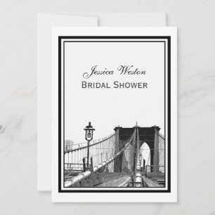 NYC Skyline Brooklyn Bridge #2  Bridal Shower Invitation